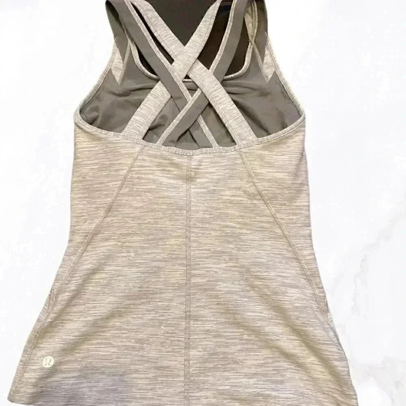 Lululemon Compassion yoga athletic cotton casual crossback stretchy tank top  4 - Picture 3 of 5
